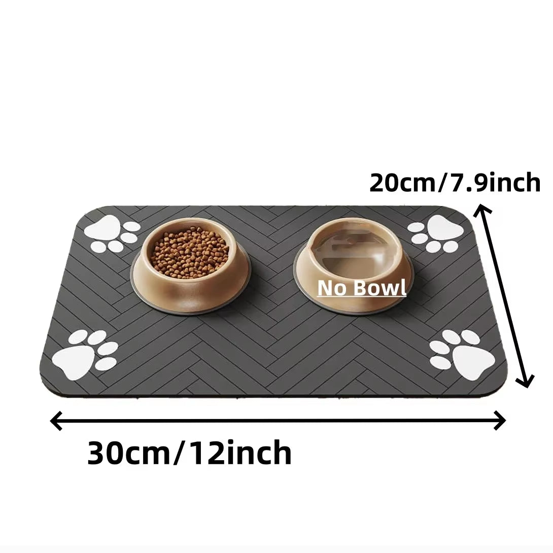 S(Little Kitten )、M、L Bsorbent Pet Feeding Mat, Waterproof Placemat for Dog & Cat Food & Water Bowls, Quick-Dry Rubber Backing