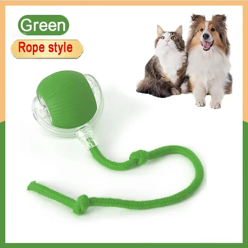 Cat Toys Game Toys for Cats Rechargeable Pet Interactive Automatic Rolling Ball Products Electric Dog Ball Toy Simulated Tail Fo