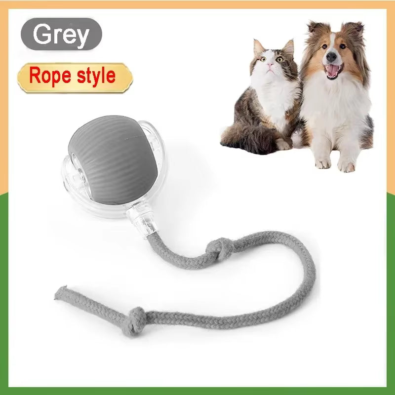 Cat Toys Game Toys for Cats Rechargeable Pet Interactive Automatic Rolling Ball Products Electric Dog Ball Toy Simulated Tail Fo