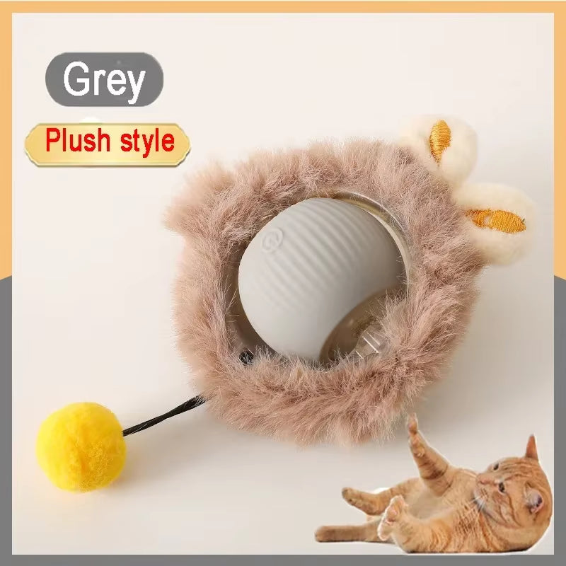Cat Toys Game Toys for Cats Rechargeable Pet Interactive Automatic Rolling Ball Products Electric Dog Ball Toy Simulated Tail Fo