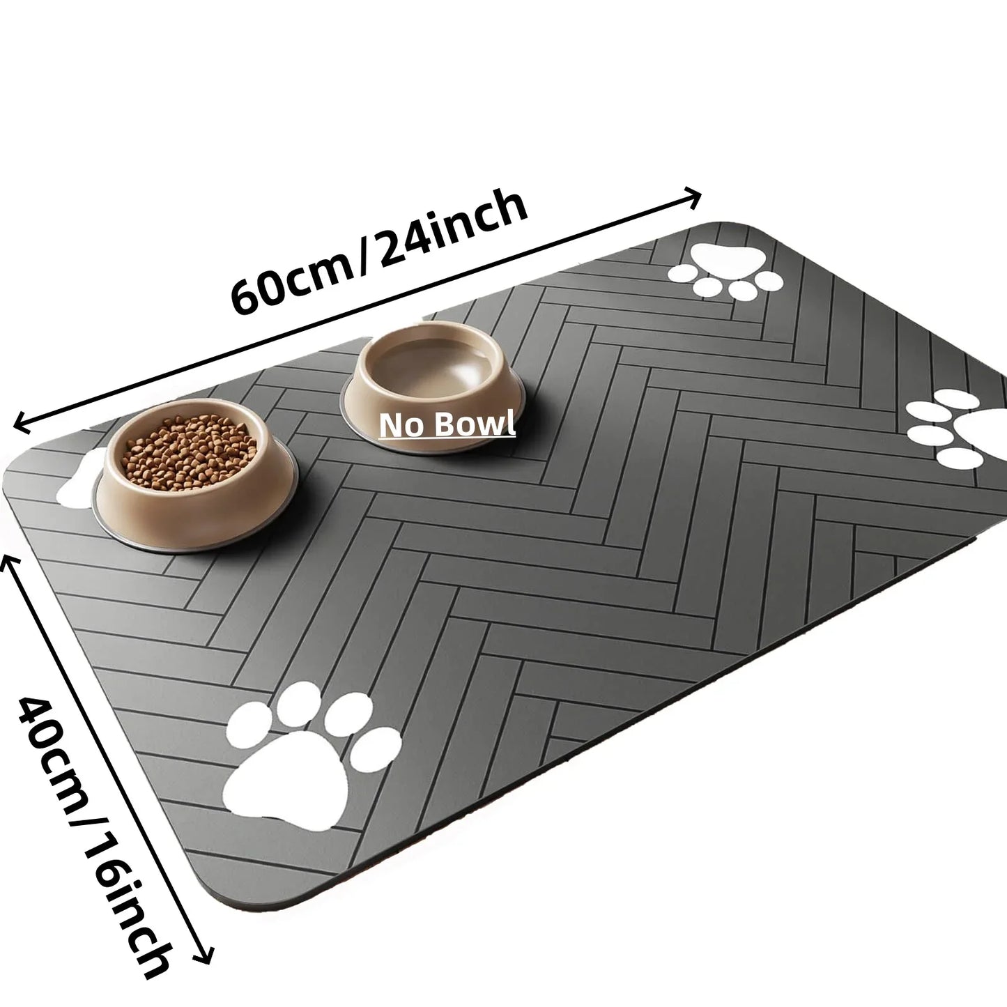 S(Little Kitten )、M、L Bsorbent Pet Feeding Mat, Waterproof Placemat for Dog & Cat Food & Water Bowls, Quick-Dry Rubber Backing