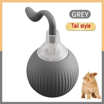 Cat Toys Game Toys for Cats Rechargeable Pet Interactive Automatic Rolling Ball Products Electric Dog Ball Toy Simulated Tail Fo